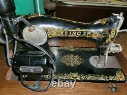 Antique 1920 Singer 15K sewing machine Head with tiffany decals rare Collectable