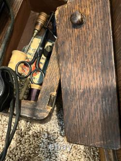 Antique 1920 Singer 228 Portable Sewing Machine With Book/Case/Pedal