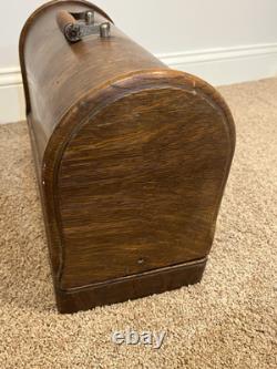 Antique 1920 Singer 228 Portable Sewing Machine With Book/Case/Pedal