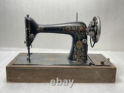 Antique 1920 Singer Sewing Machine Model 66 Red Eye Missing Hand Crank