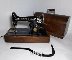 Antique 1922 Singer 99k Sewing Machine Bentwood Case, Knee Pedal/Lever Vintage