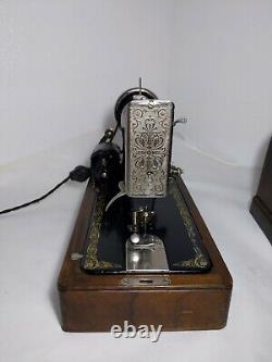 Antique 1922 Singer 99k Sewing Machine Bentwood Case, Knee Pedal/Lever Vintage