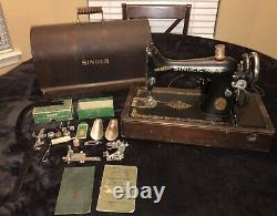 Antique 1922 Singer Sewing Machine #99 Works Original/Bentwood Case/Knee Control