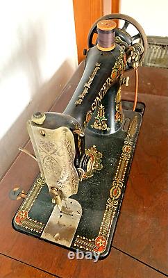 Antique 1922 Singer Sewing Machine Head Model 66'red Eye' #g9638429