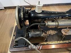 Antique 1926 AB Singer Sewing Machine Model 99 60 Cycles 110 Volt With Case WORKS