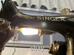 Antique 1926 AB Singer Sewing Machine Model 99 60 Cycles 110 Volt With Case WORKS