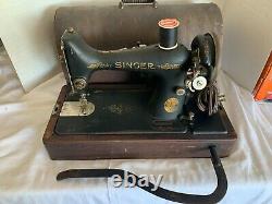 Antique 1928 Singer Sewing Machine Model 99 Serial AC216400 Bentwood Case