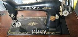 Antique 1929 Singer No. 66 Sewing Machine with knee Pedal & Library Table No. 40