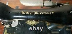Antique 1929 Singer No. 66 Sewing Machine with knee Pedal & Library Table No. 40