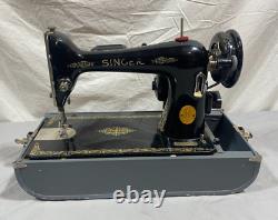 Antique 1950 Singer Model 66-16 Sewing Machine +Original Pedal Case Manual++