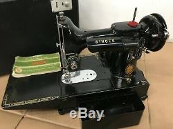 Antique 1955 Singer Featherweight Sewing Machine 222K, no foot switch, tested