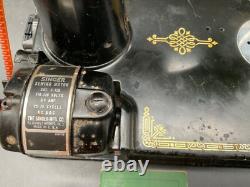 Antique Black Featherweight Singer Sewing Machine/case/attachments-Cat. 3-120