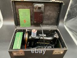 Antique Black Featherweight Singer Sewing Machine/case/attachments-Cat. 3-120
