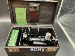 Antique Black Featherweight Singer Sewing Machine/case/attachments-Cat. 3-120