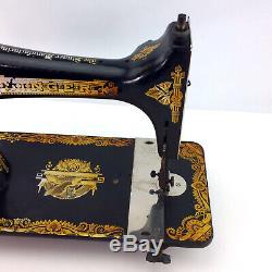 Antique Black Singer Sewing Machine 27 Sphinx Vintage 20s 30s Manual Treadle