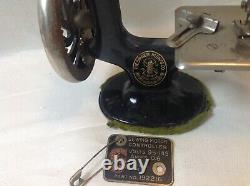 Antique Black Singer Sewing Machine Manufacturing Miniature with Metal Tag