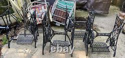 Antique Cast Iron Singer Treadle Sewing Machine Base Table Stand Repurpose