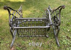 Antique Cast Iron Singer Treadle Sewing Machine Base Table Stand Repurpose LEGS
