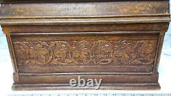 Antique EARLY Sewing Machine Wooden Cover / Case Gorgeous Engravings