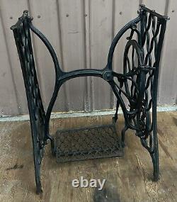 Antique Early Singer Treadle Sewing Machine Cast Iron Base Repurpose 1888