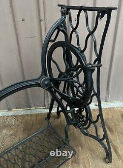 Antique Early Singer Treadle Sewing Machine Cast Iron Base Repurpose 1888