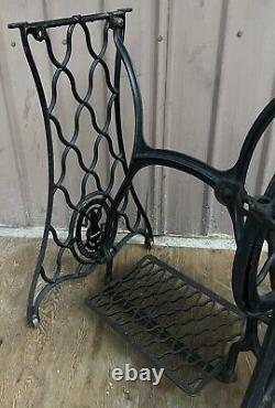 Antique Early Singer Treadle Sewing Machine Cast Iron Base Repurpose 1888