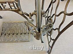 Antique Gold 1921 Singer Treadle Sewing Machine Cast Iron Table Base Legs