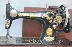 Antique Hand Cranked Sewing Machine, German Sewing Machine Sewing studio decor w