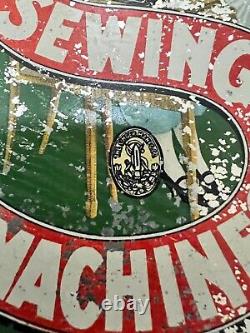 Antique Judaica Singer Sewing Machine Metal Trade Sign Rarest Singer Sign