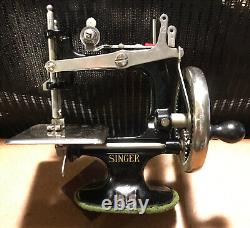 Antique Mini Singer Sewing Machine Salesman's Sample with Carry Box