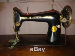 Antique Model 66 Singer Treadle Sewing Machine Cabinet Table Cast Iron Base