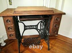 Antique Oak Sewing Machine Cabinet from Singer