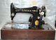 Antique Old Vintage 1926 99k Singer Sewing Machine Beautiful With Case