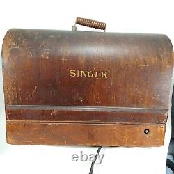 Antique Old Vintage 1929 Singer Sewing Machine With Wooden Case