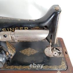 Antique Old Vintage 1929 Singer Sewing Machine With Wooden Case