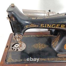 Antique Old Vintage 1929 Singer Sewing Machine With Wooden Case