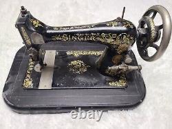 Antique Ornate Flower Birds Singer Sewing Machine Circa 1891 Serial #H1481212