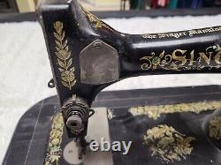 Antique Ornate Flower Birds Singer Sewing Machine Circa 1891 Serial #H1481212