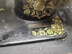 Antique Ornate Flower Birds Singer Sewing Machine Circa 1891 Serial #H1481212