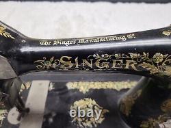 Antique Ornate Flower Birds Singer Sewing Machine Circa 1891 Serial #H1481212