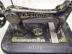 Antique Ornate Flower Birds Singer Sewing Machine Circa 1891 Serial #H1481212