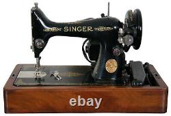 Antique Portable Singer Sewing Machine 99K Electric Bentwood Case Simanco
