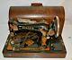 Antique (rare Stencils) Singer Sewing Machine With Case, Key A Must See Withextras