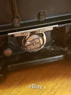 Antique SINGER 221 Featherweight Sewing Machine Case Pedal Attachments NICE 1949