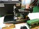 Antique Singer 221k Featherweight Sewing Machine. Case Pedal Attachments Nice