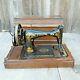 Antique Singer 28k Hand Crank Sewing Machine With Coffin Case P553394 1901