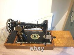 Antique SINGER 66-1 Sewing Machine with Lotus Decals