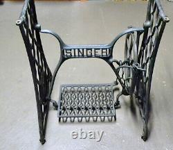 Antique SINGER Cast Iron Treadle Sewing Machine Table Base Ships Disassembled