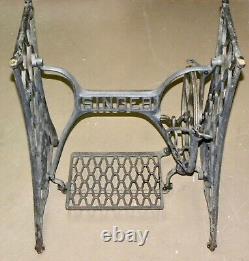 Antique SINGER Cast Iron Treadle Sewing Machine Table Base Ships Disassembled