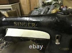 Antique SINGER Model 96-10 Sewing Machine with Table, Motor, and Pedals